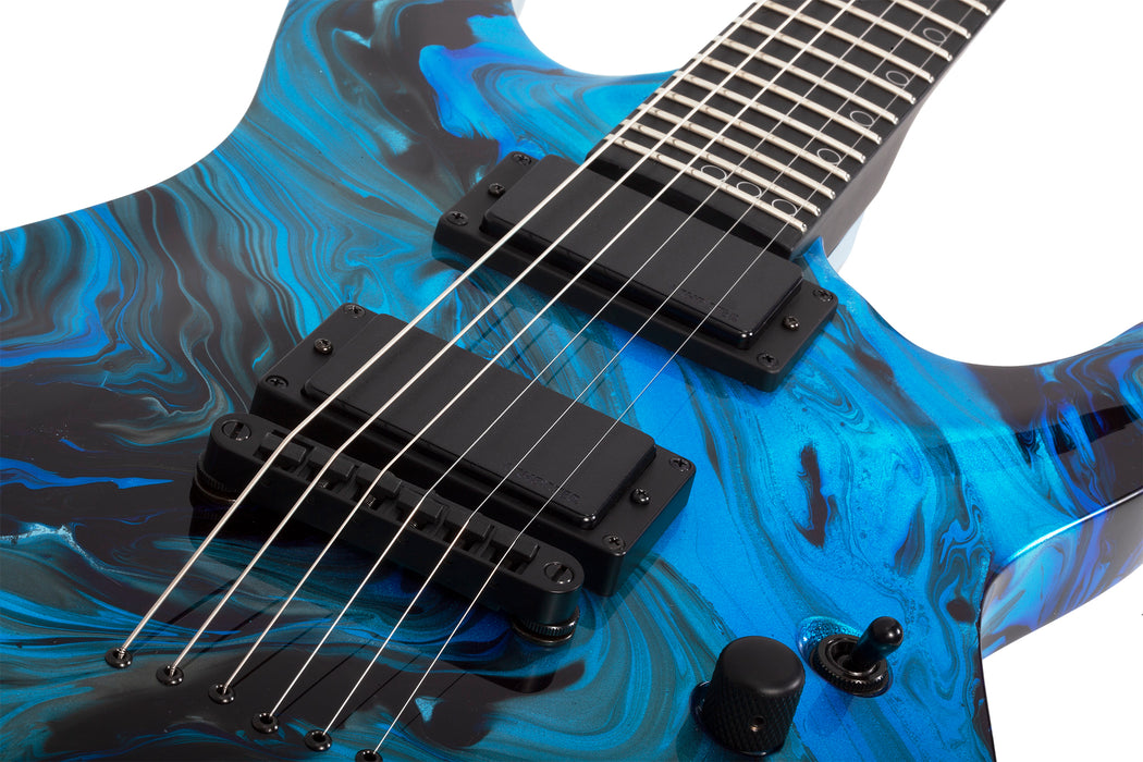 Schecter C-1 Hydro Dip 6-String Left-Handed Electric Guitar, Midnight Tide