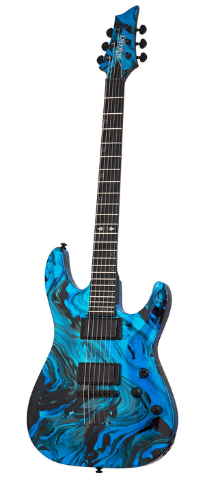 Schecter C-1 Hydro Dip 6-String Left-Handed Electric Guitar, Midnight Tide