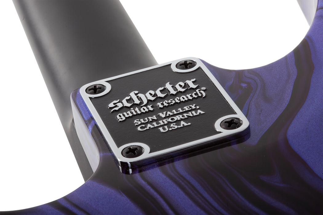 Schecter C-1 Hydro Dip 6-String Electric Guitar, Purple Obsidian