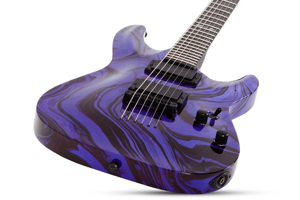Schecter C-1 Hydro Dip 6-String Electric Guitar, Purple Obsidian