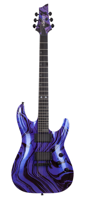 Schecter C-1 Hydro Dip 6-String Electric Guitar, Purple Obsidian