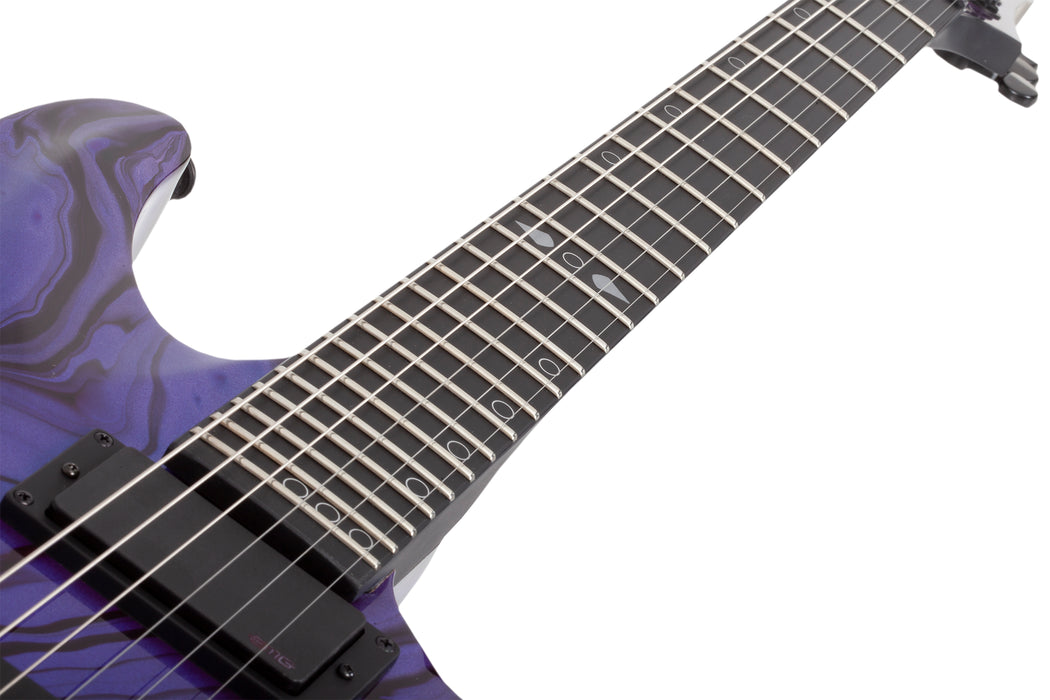 Schecter C-1 Hydro Dip 6-String Electric Guitar, Purple Obsidian