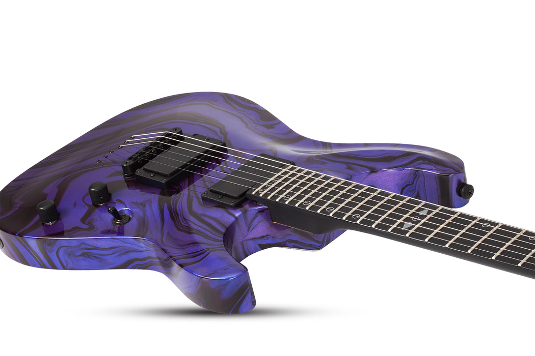 Schecter C-1 Hydro Dip 6-String Electric Guitar, Purple Obsidian