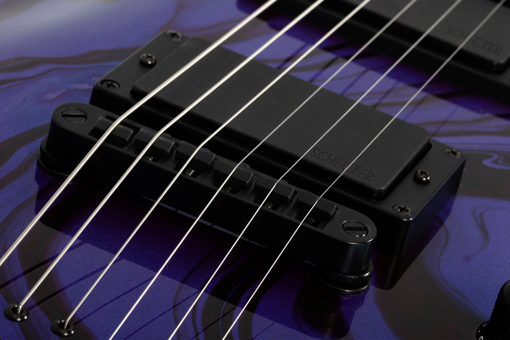 Schecter C-1 Hydro Dip 6-String Electric Guitar, Purple Obsidian