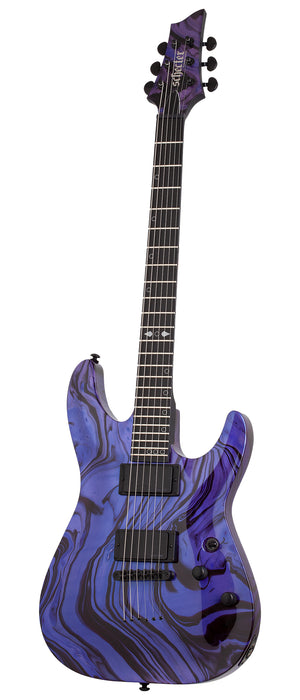 Schecter C-1 Hydro Dip 6-String Electric Guitar, Purple Obsidian
