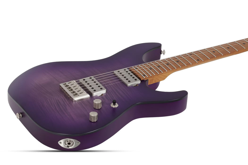 Schecter C-1 Standard Plus Electric Guitar, Transparent Purple Burst