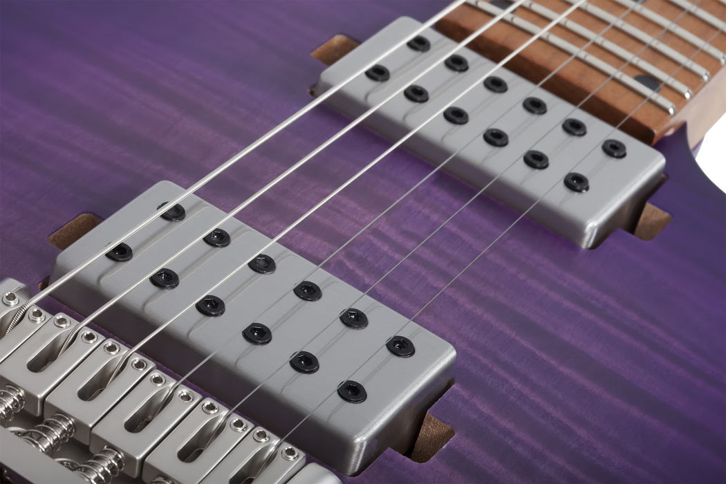 Schecter C-1 Standard Plus Electric Guitar, Transparent Purple Burst