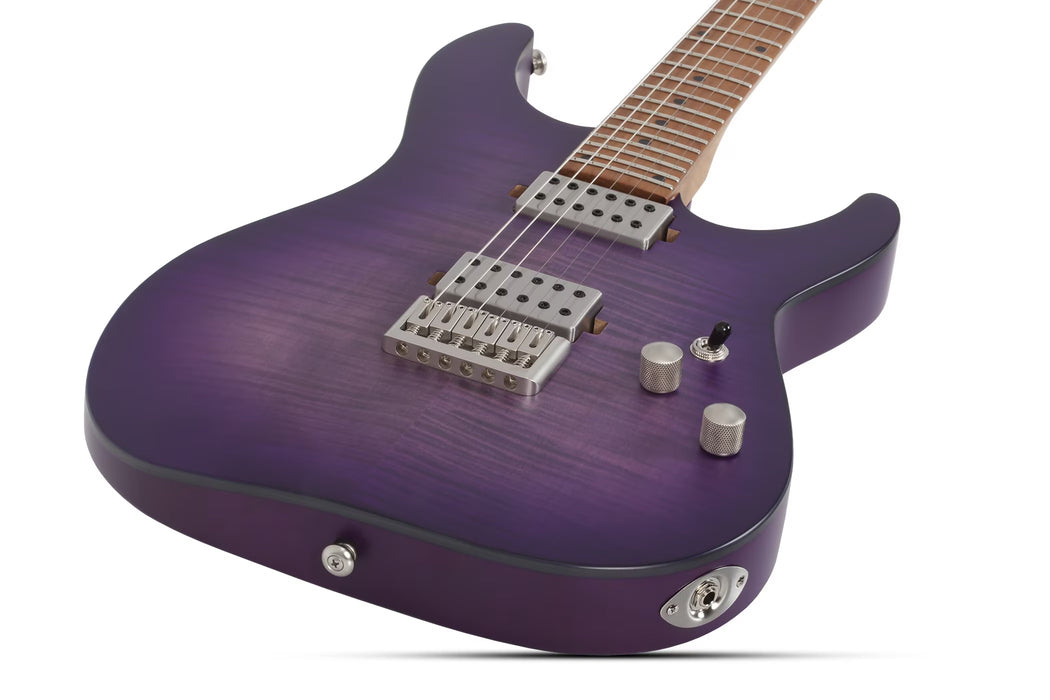 Schecter C-1 Standard Plus Electric Guitar, Transparent Purple Burst