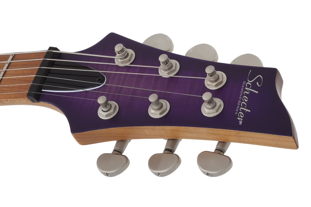 Schecter C-1 Standard Plus Electric Guitar, Transparent Purple Burst