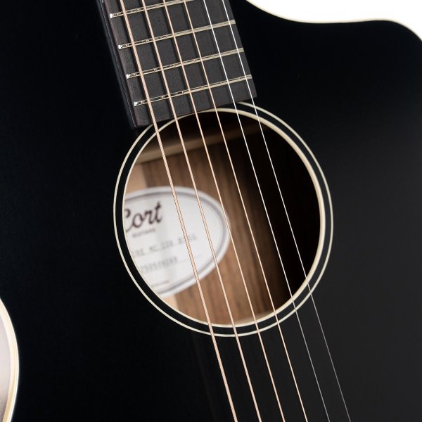 Cort Core-MC Ovangkol Acoustic Guitar, Black Top Semi Gloss