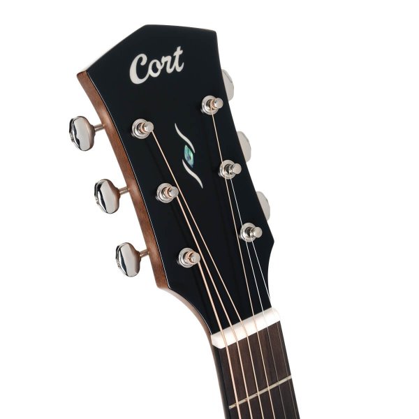 Cort Core-MC Ovangkol Acoustic Guitar, Black Top Semi Gloss