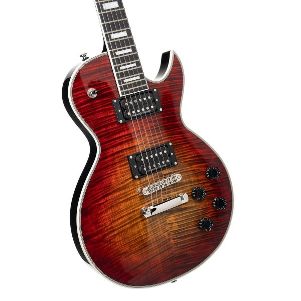 Cort CR300DLX-FB Deluxe FB Electric Guitar, Flaming Burst