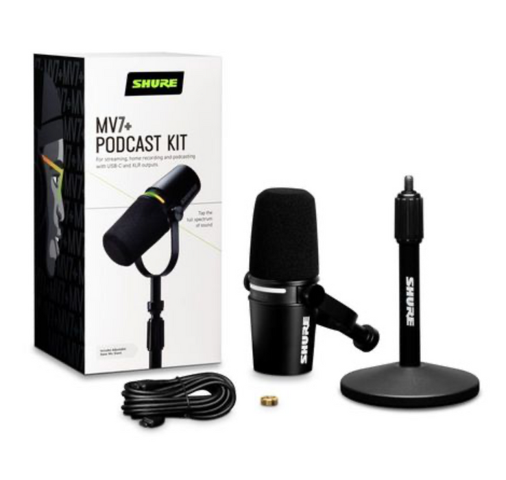 Shure Microphone MV7+,  Podcast Bundle