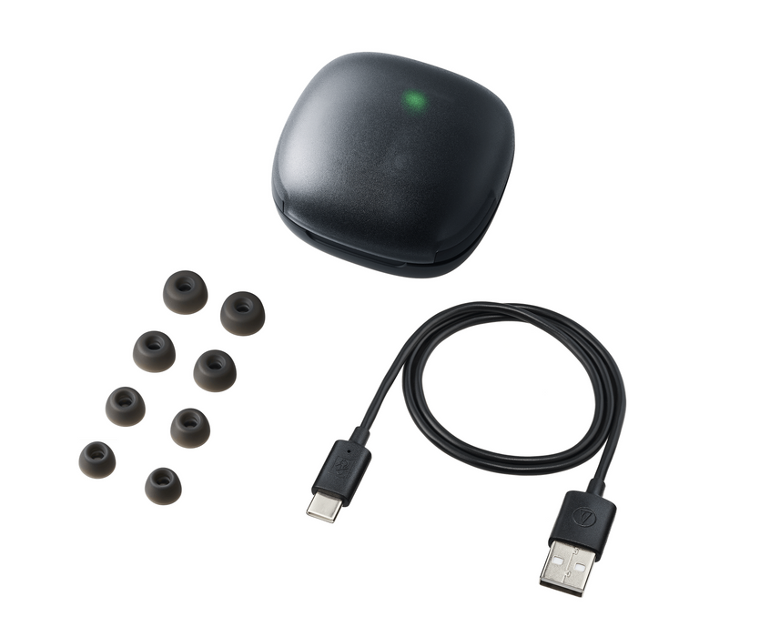 Audio-Technica Wireless Bluetooth In-Ear True Wireless Noise-Cancelling Headphones, Black