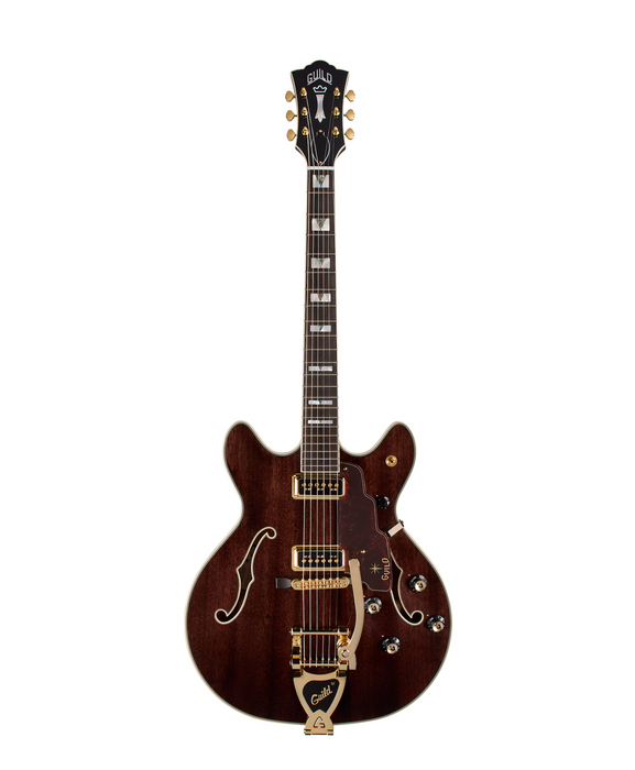 Guild Starfire Custom Double Cut Vibrato Electric Guitar, Nobel Stain