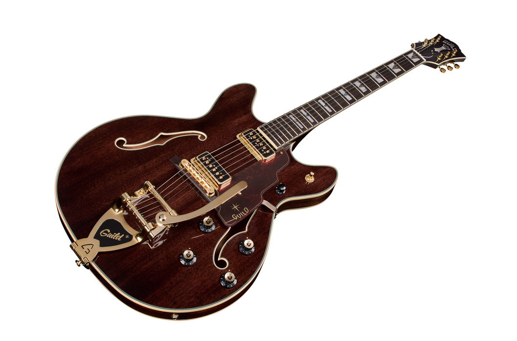 Guild Starfire Custom Double Cut Vibrato Electric Guitar, Nobel Stain