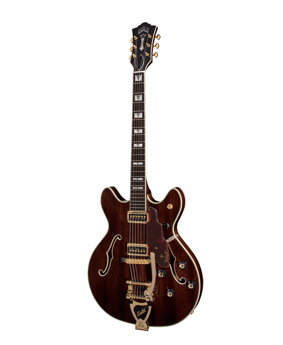 Guild Starfire Custom Double Cut Vibrato Electric Guitar, Nobel Stain