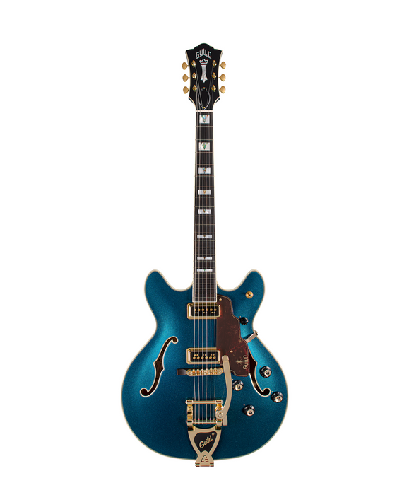 Guild Starfire Custom Double Cut Vibrato Electric Guitar, Teal The Deal