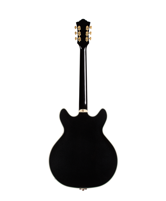 Guild Starfire Custom Double Cut Vibrato Electric Guitar, Black Metallic
