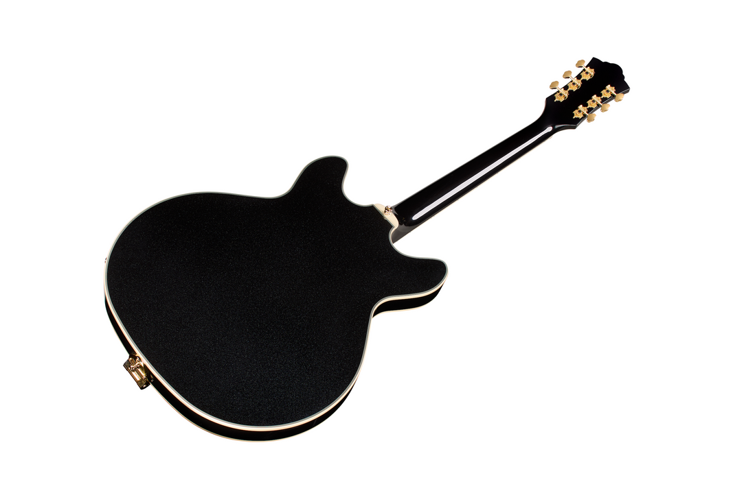 Guild Starfire Custom Double Cut Vibrato Electric Guitar, Black Metallic