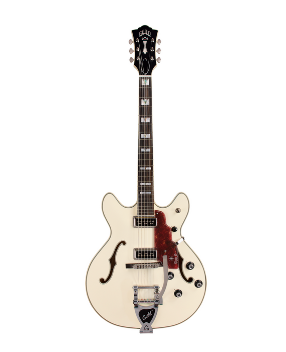 Guild Starfire Custom Double Cut Vibrato Electric Guitar, Vintage White