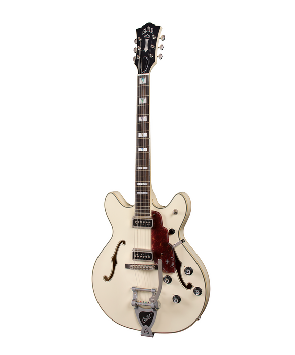 Guild Starfire Custom Double Cut Vibrato Electric Guitar, Vintage White
