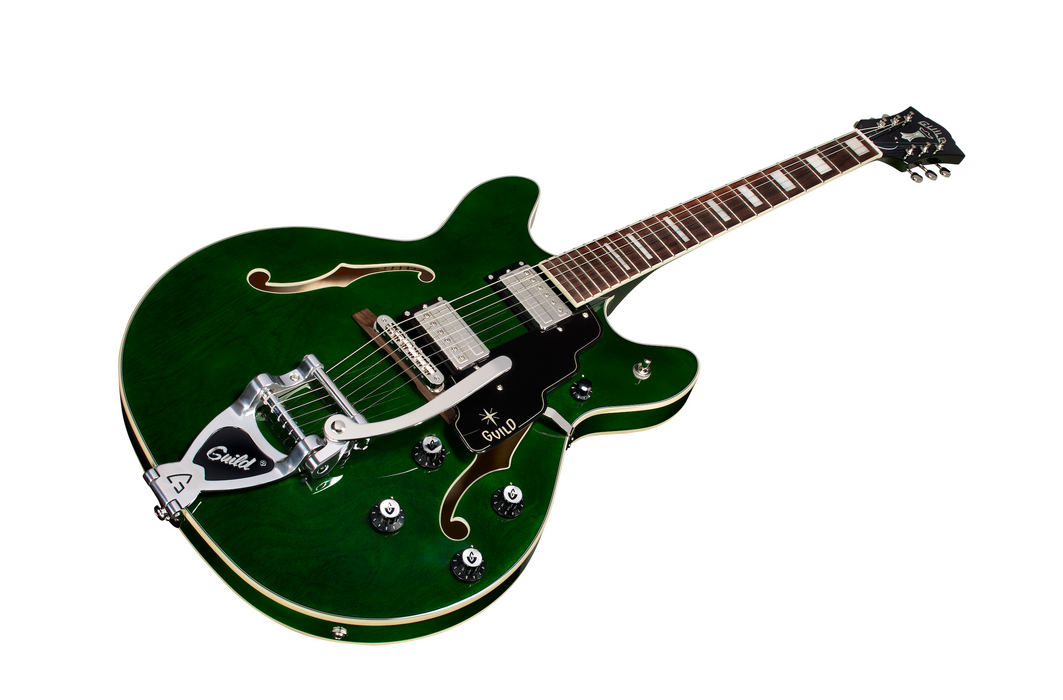 Guild Starfire Deluxe Double Cut Vibrato Electric Guitar, Emerald Green