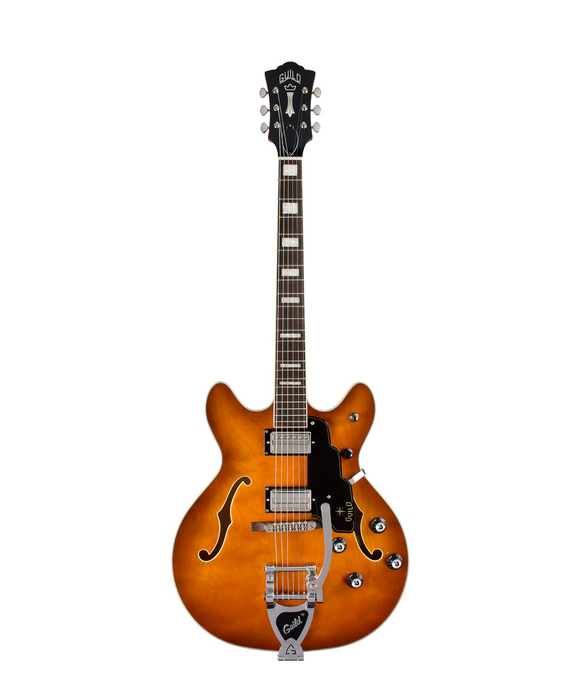 Guild Starfire Deluxe Single Cut Vibrato Electric Guitar, Honey Burst