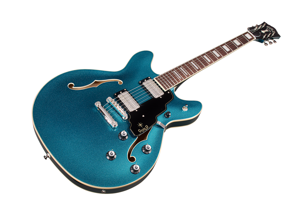 Guild Starfire Deluxe Double Cut Electric Guitar, Teal The Deal