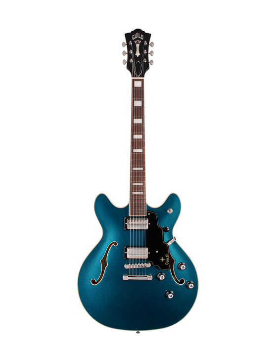 Guild Starfire Deluxe Double Cut Electric Guitar, Teal The Deal
