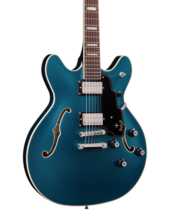 Guild Starfire Deluxe Double Cut Electric Guitar, Teal The Deal