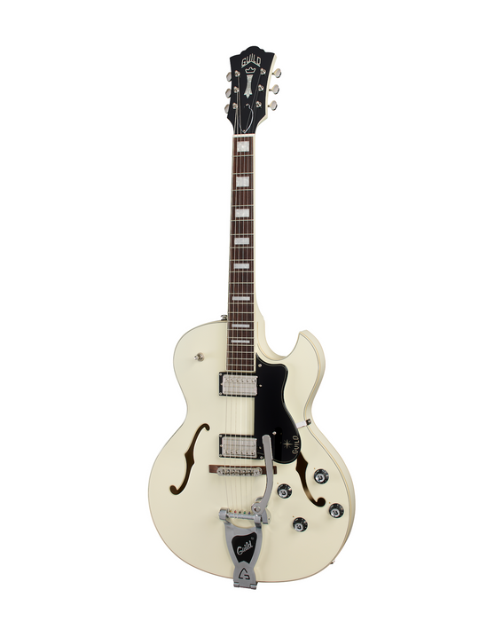 Guild Starfire Deluxe Single Cut Vibrato Electric Guitar, Vintage White