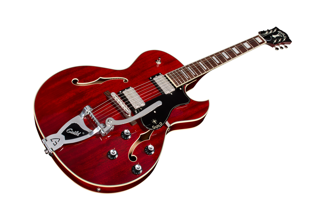 Guild Starfire Deluxe Single Cut Vibrato Electric Guitar, Cherry