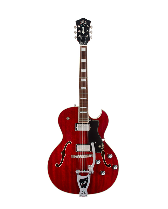 Guild Starfire Deluxe Single Cut Vibrato Electric Guitar, Cherry
