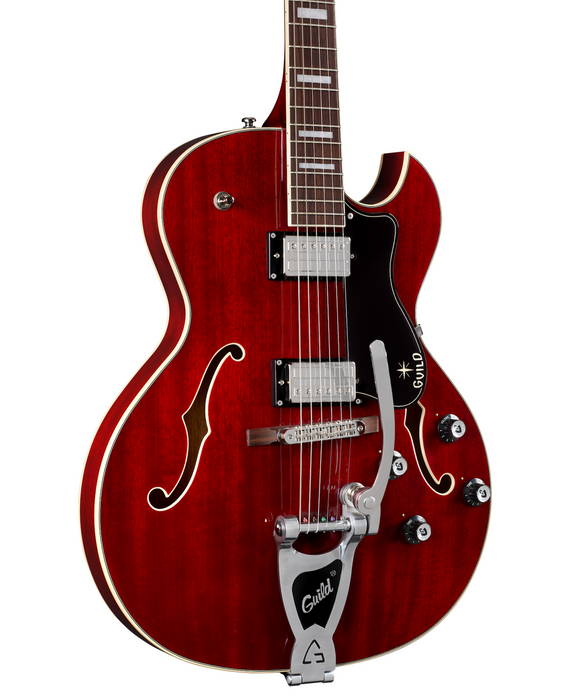Guild Starfire Deluxe Single Cut Vibrato Electric Guitar, Cherry
