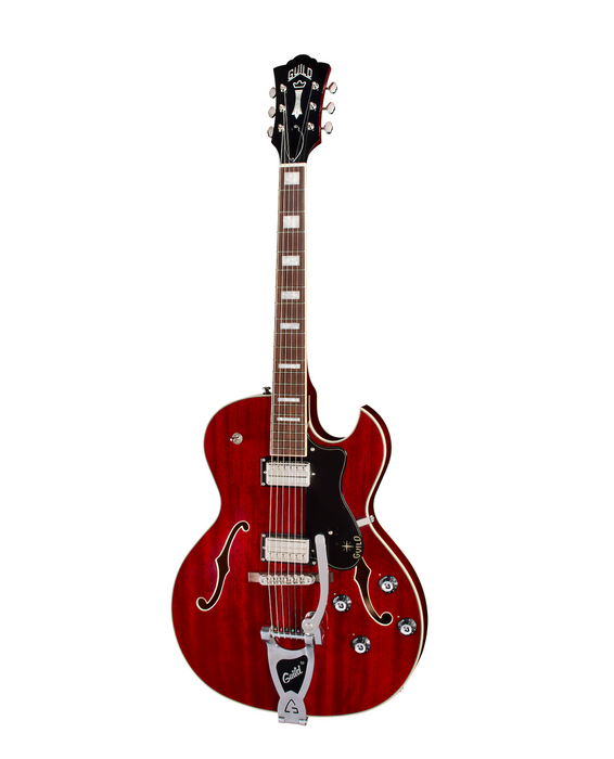 Guild Starfire Deluxe Single Cut Vibrato Electric Guitar, Cherry
