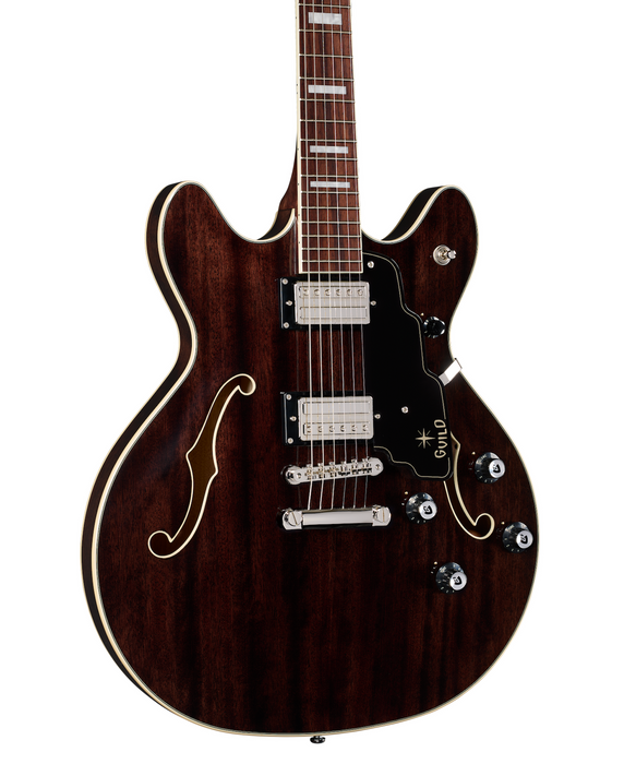 Guild Starfire Deluxe Double Cut Electric Guitar, Nobel Stain