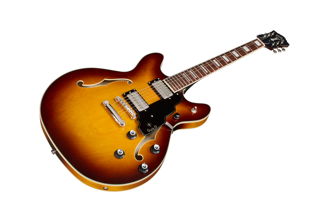 Guild Starfire Deluxe Double Cut Electric Guitar, Sweet Tea