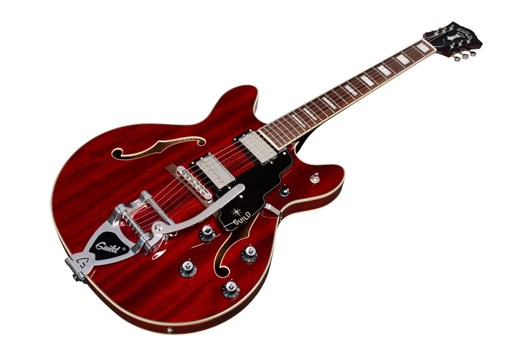 Guild Starfire Deluxe Double Cut Vibrato Electric Guitar, Cherry