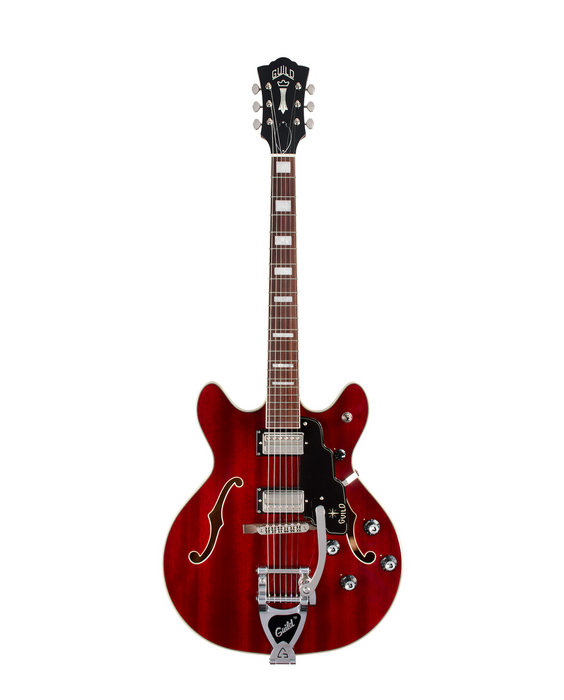 Guild Starfire Deluxe Double Cut Vibrato Electric Guitar, Cherry