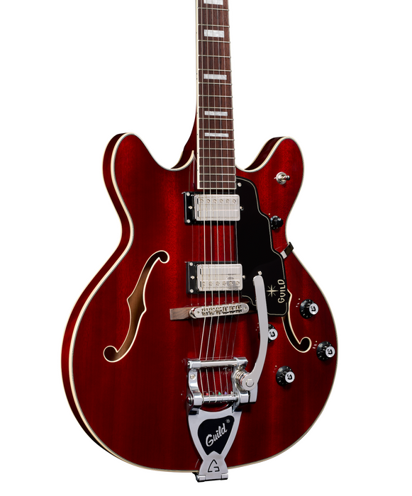 Guild Starfire Deluxe Double Cut Vibrato Electric Guitar, Cherry