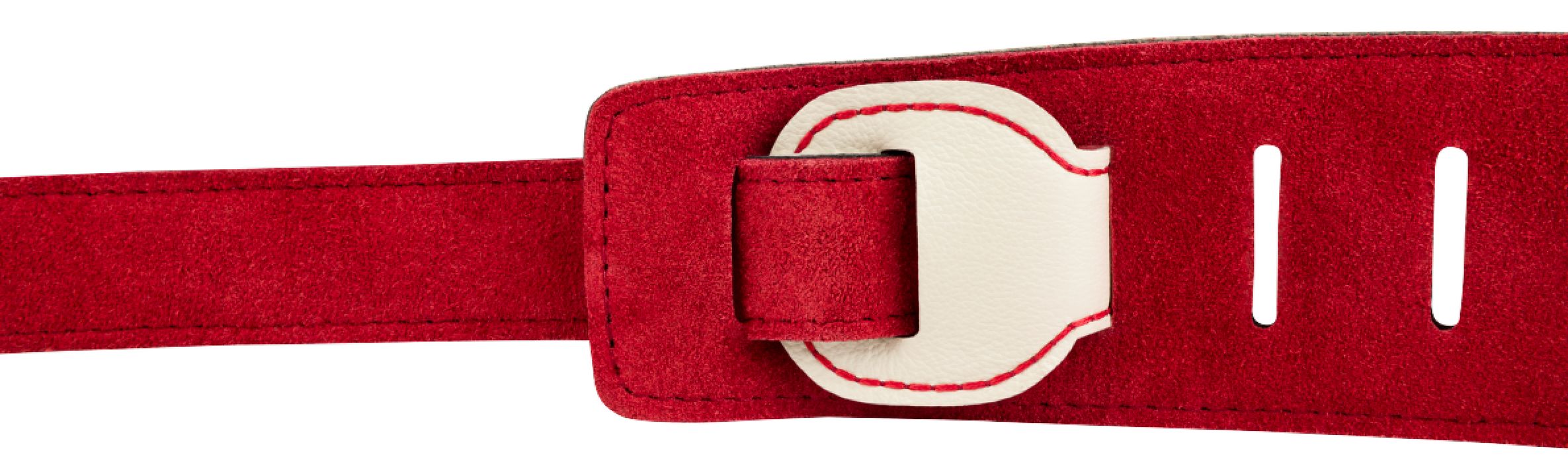 Fender John 5 Leather Strap, White and Red