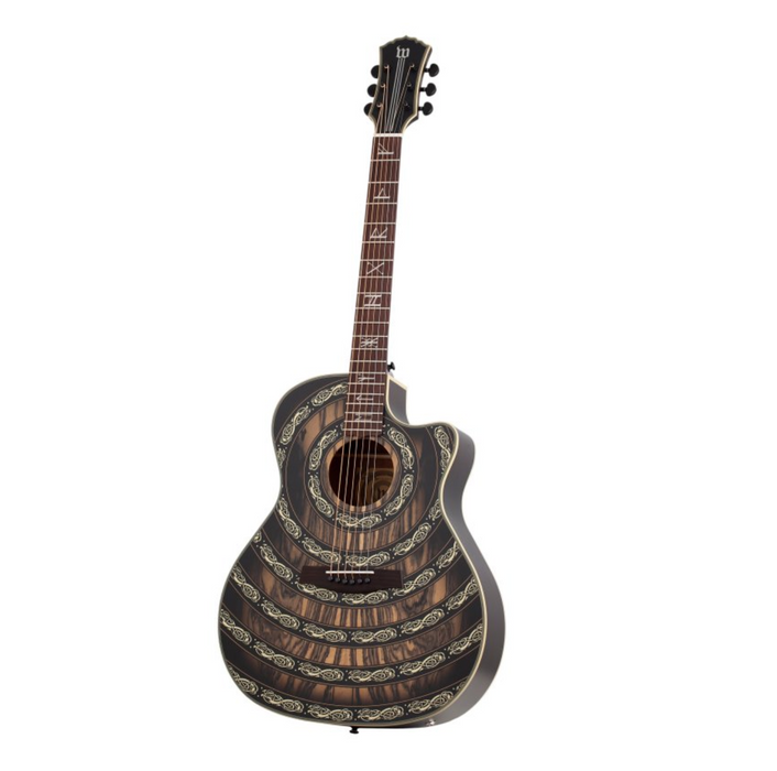 Wylde Audio Grand Auditorium Acoustic-Electric Guitar w/Pale Moon Ebony Top, Norse Dragon Bullseye