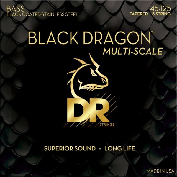 DR Handmade Strings Black Dragon Bass String, Medium 5-String 45-125