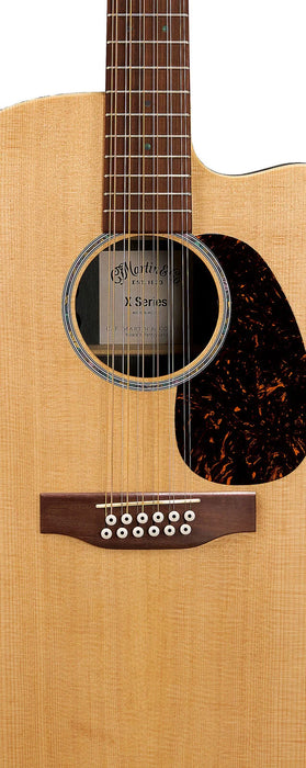 Martin DC-X2E Left-Handed 12 String, Sit/Faux Braz HPL w/Softshell