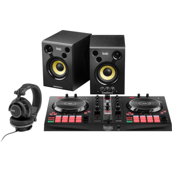 Hercules DJ Essential Kit with DJControl Inpulse 300 Controller, Monitors & Headphones