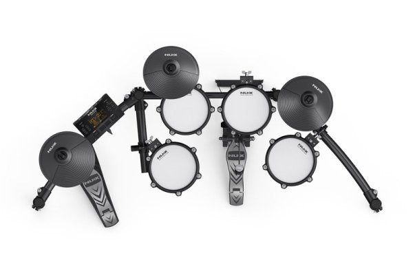 NuX DM-210-K All Mesh Head Digital Drum Kit w/ Motorcycle Style Drum Throne