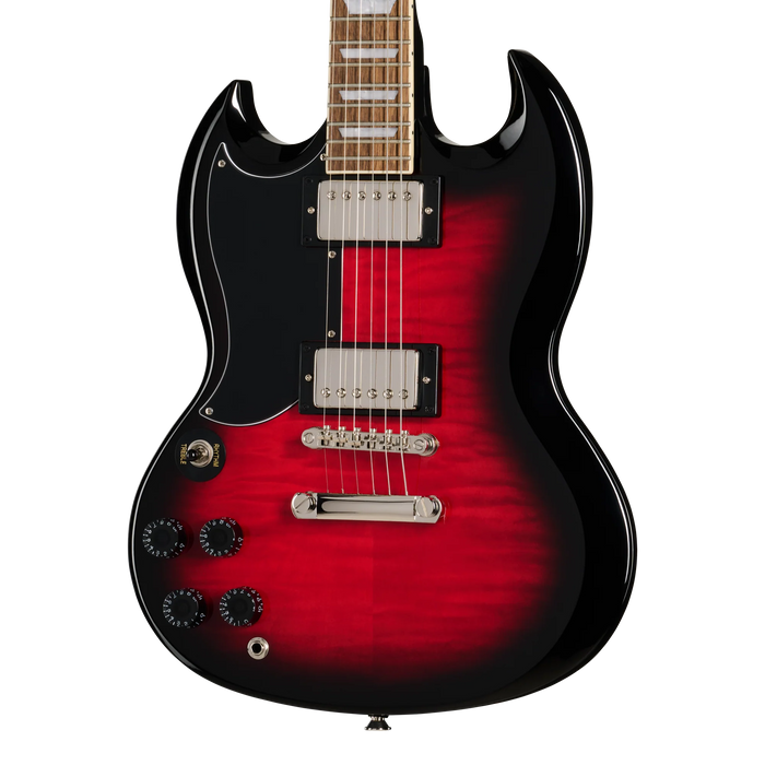 Epiphone SG Tribute Plus Left-Handed Electric Guitar, Cherry Burst