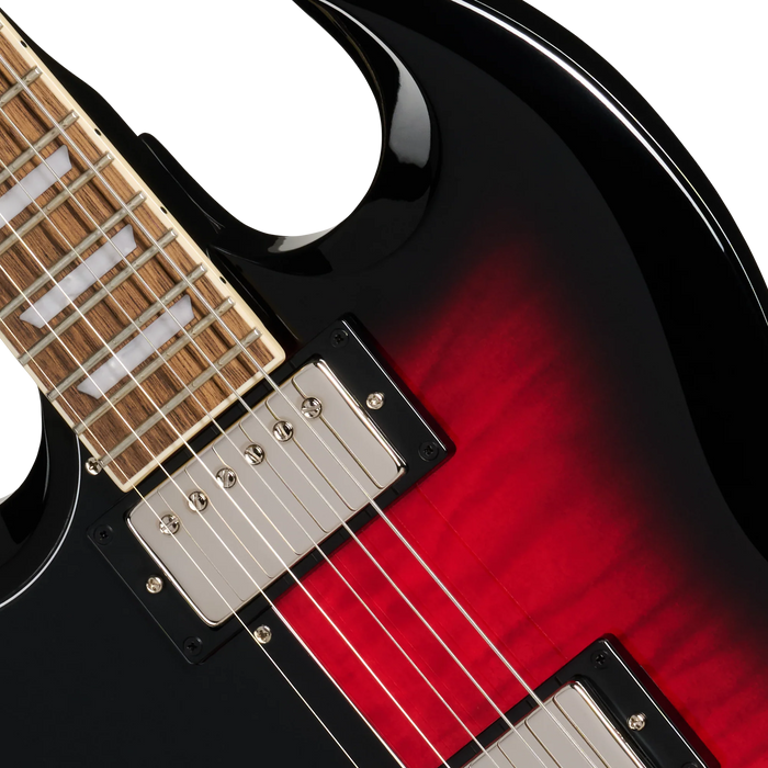 Epiphone SG Tribute Plus Left-Handed Electric Guitar, Cherry Burst