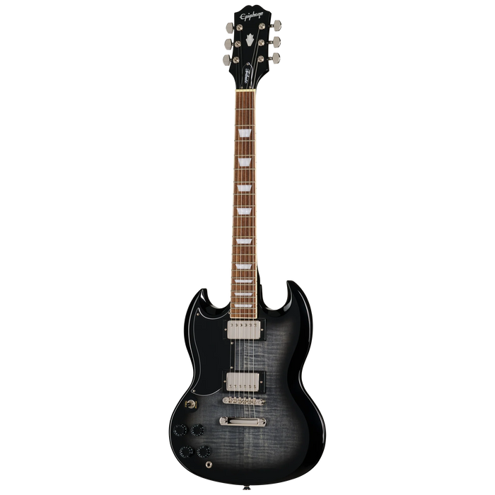 Epiphone Les Paul Tribute Plus Left-Handed Electric Guitar, Transparent Ebony Burst